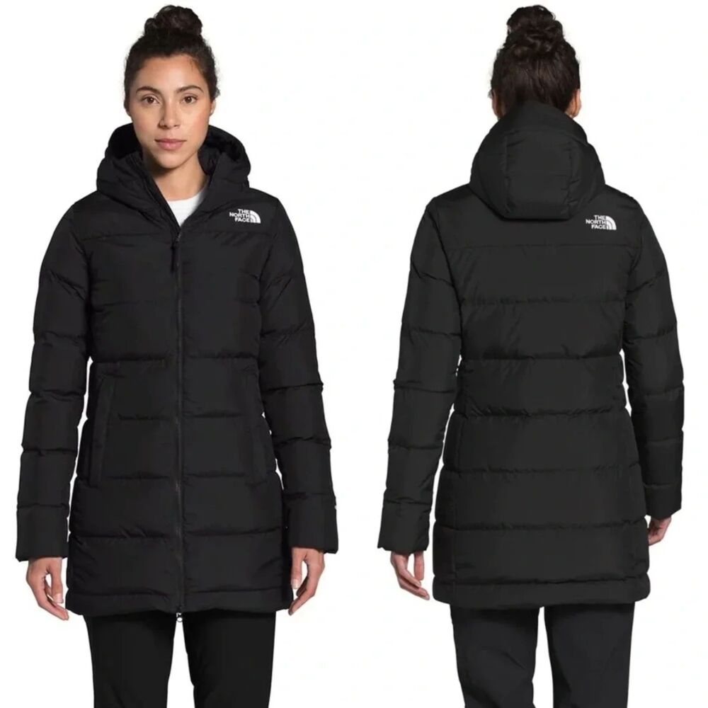 The North Face Women's Gotham Parka Black Hooded 550 Fill Coat Small